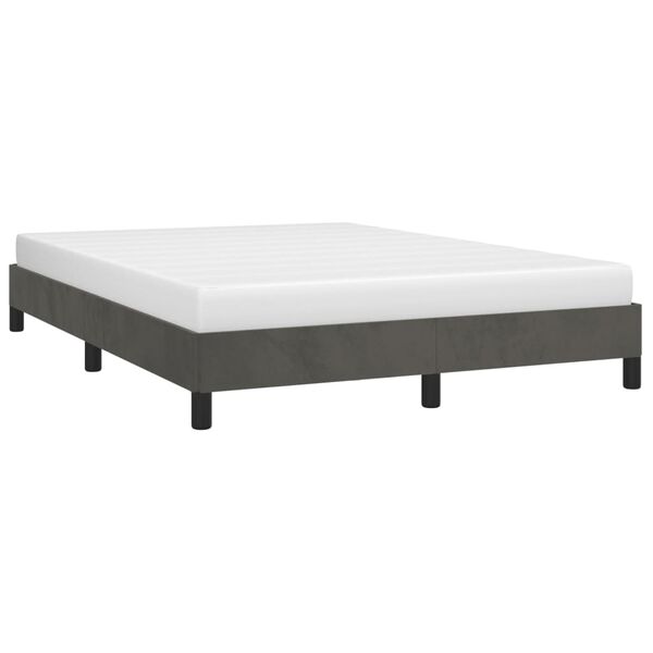 vidaXL Estrutura de cama sem colch&atilde;o 140x200 cm veludo cinzento-escuro