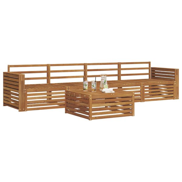 vidaXL Conjunto de Sof&aacute;s para Exterior 5 pcs Natural