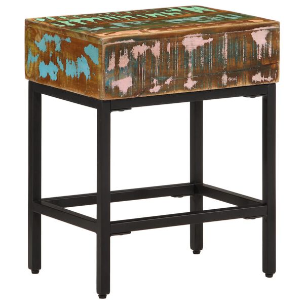 vidaXL Mesa de apoio 40x30x51 cm madeira recuperada maciça