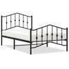 vidaXL Estrutura de cama com cabeceira e p&eacute;s 100x190 cm metal preto