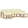 vidaXL Conjunto de Sof&aacute;s para Exterior 6 unid. Branco e Creme