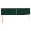 vidaXL Cabeceira de cama 2 pcs veludo 100x5x78/88 cm verde-escuro