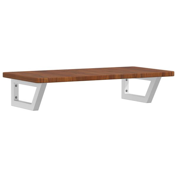 vidaXL Prateleira de parede p/ lavatório aço/madeira carvalho maciça