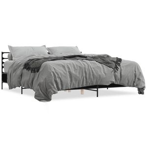 vidaXL Estrutura de cama 200x200 cm derivados de madeira/metal preto
