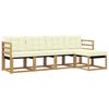 vidaXL Conjunto de Sof&aacute;s para Exterior 5 unid. Branco e Creme
