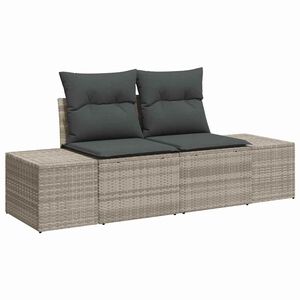 vidaXL Sof&aacute; de jardim com almofada Cinzeto 184 x 62 x 69 cm vime PE