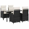 vidaXL Conjunto de Jantar para Jardim 5 unid. Preto e Branco Creme