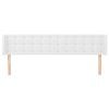 vidaXL Cabeceira cama c/ abas couro artificial 183x16x78/88 cm branco