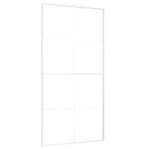 vidaXL Porta deslizante em vidro ESG e alum&iacute;nio 102,5x205 cm branco