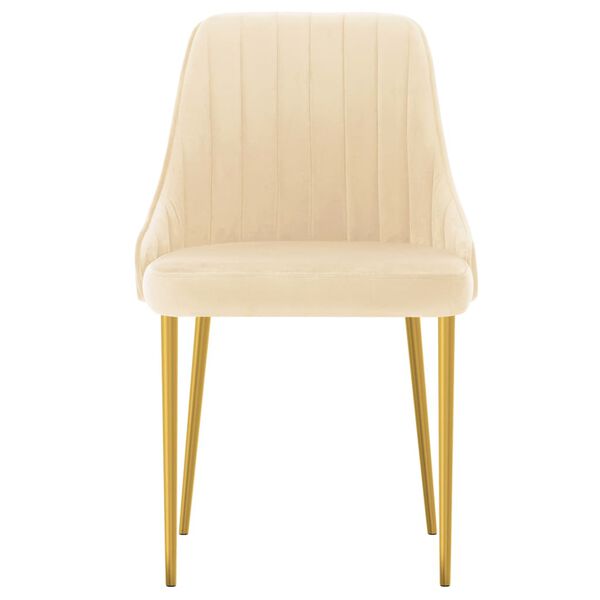 vidaXL Cadeiras de jantar 2 pcs veludo cor creme