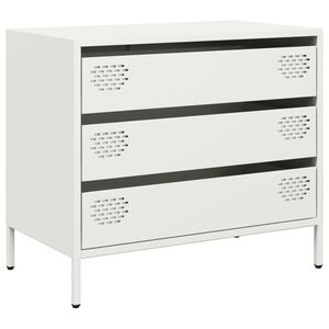 vidaXL Aparador 68x39x58,5 cm a&ccedil;o laminado a frio branco