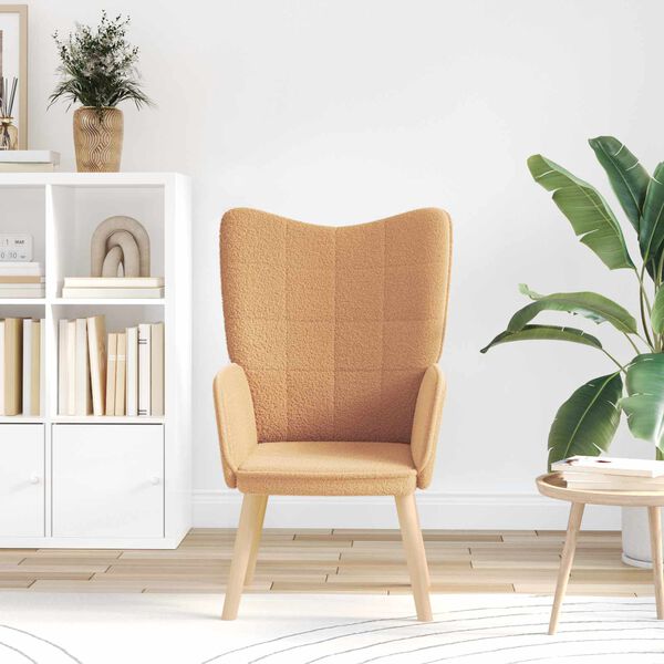 vidaXL poltrona Bege 62 x 67 x 95,5 cm Tecido Sherpa