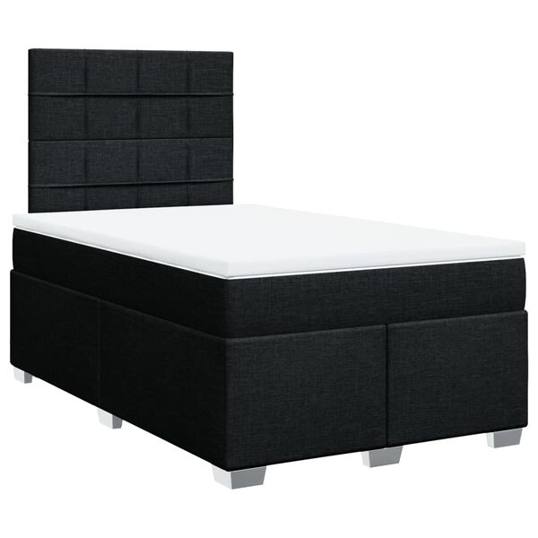 vidaXL Cama boxspring com colch&atilde;o 120x190 cm tecido preto