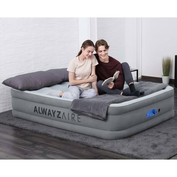Bestway Colch&atilde;o insufl&aacute;vel AlwayzAire 2 pessoas 203x152x46 cm cinzento