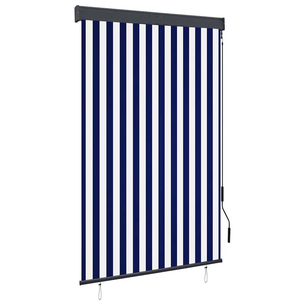 vidaXL Estore de rolo para exterior 120x250 cm azul e branco