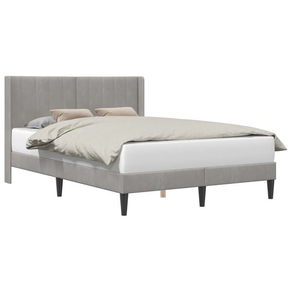 vidaXL Estrutura da Cama Cinzento-claro 120 x 190 cm Veludo