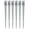 vidaXL Estacas de enterrar 6 pcs 8x8x91 cm a&ccedil;o galvanizado prateado
