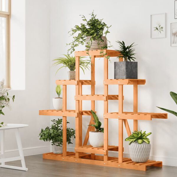 vidaXL Suporte de plantas 110x25x96 cm madeira de abeto maciça