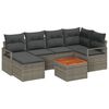 vidaXL Conjunto de Sof&aacute; de Jardim 7 unid. Cinzeto vime PE