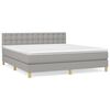 vidaXL Cama com molas/colch&atilde;o 180x200 cm tecido cinzento-claro