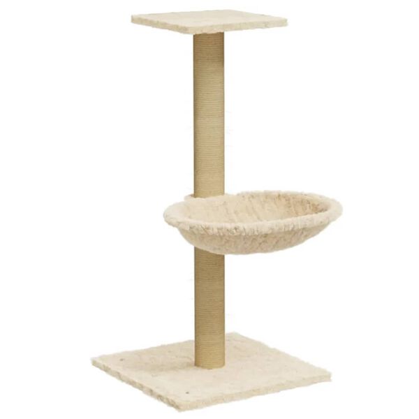 vidaXL &Aacute;rvore para gatos com poste arranhador sisal 74 cm cor creme