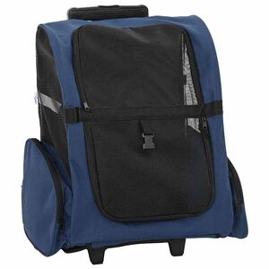 vidaXL Carrinho para animais de estima&ccedil;&atilde;o 3 em 1 Design Azul 48x32x(57-106) cm Tecido Oxford