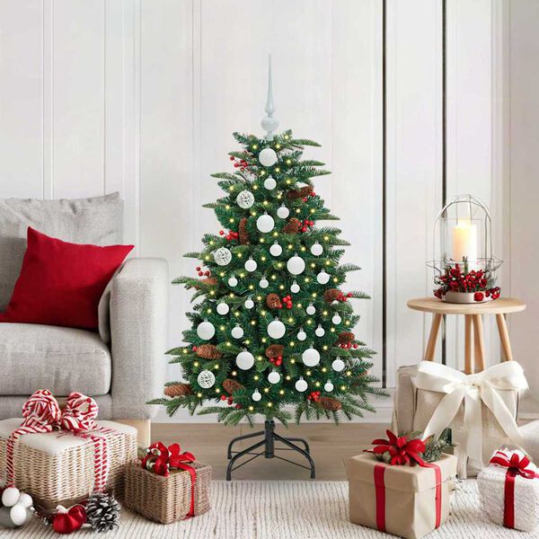 vidaXL &Aacute;rvore de Natal Artificial Verde 120 cm PVC, Metal e Pl&aacute;stico