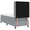 vidaXL Cama Box com colch&atilde;o Cinzento-claro 90 x 190 cm tecido
