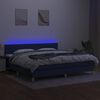 vidaXL Cama box spring c/ colch&atilde;o e LED 200x200 cm tecido azul
