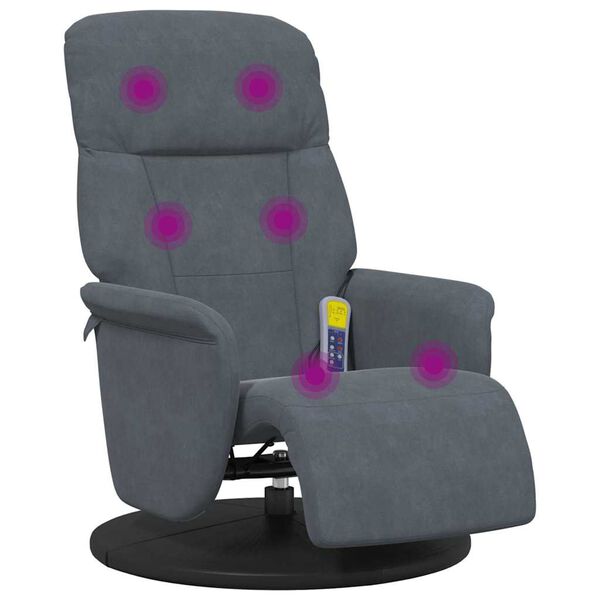 vidaXL Cadeira de Massagem Recliner Cinza Escuro 91 x 71 x 105 cm