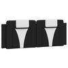 vidaXL Almofad&atilde;o de cabeceira Viana 137 cm couro artificial preto e branco
