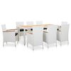 vidaXL 9 pcs conjunto de jantar para exterior vime PE branco