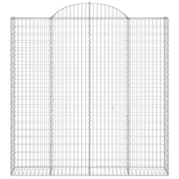 vidaXL Cesto gabião arqueado 200x30x200/220 cm ferro galvanizado