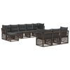 vidaXL Conjunto de Sof&aacute; de Jardim 10 unid. Cinzento vime PE