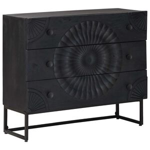 vidaXL Gabinete de Gavetas Preto 75 x 30 x 65 cm