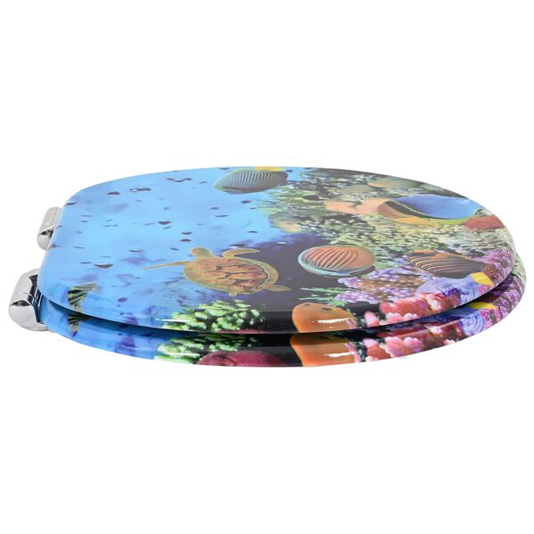 vidaXL Assento de Sanit&aacute;rio com Fechamento Suave Azul Profundo do Mar