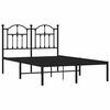 vidaXL Estrutura de cama com cabeceira 120x200 cm metal preto