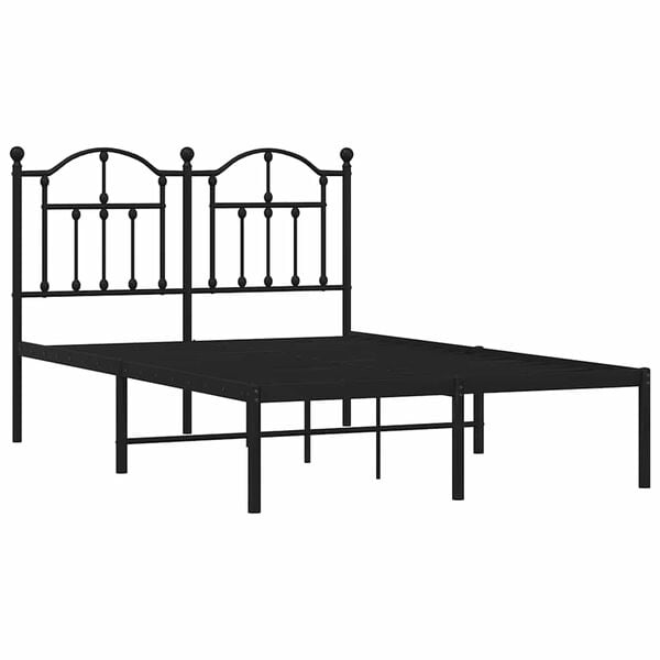 vidaXL Estrutura de cama com cabeceira 120x200 cm metal preto