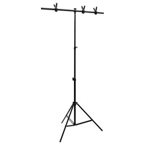 vidaXL Suporte de fundo em forma de T 91x60x(70-200) cm preto