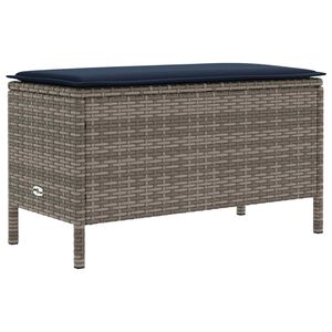 vidaXL Pufe de Jardim Cinza e Azul Marinho 80 x 38 x 42 cm