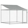 vidaXL Jaula para c&atilde;o com telhado/portas 12x2x2m a&ccedil;o galvanizado cinza