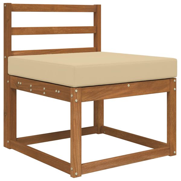 vidaXL Almofada para Sof&aacute; Externo Bege 60 x 60 x 8 cm Poli&eacute;ster