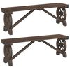 vidaXL Bancos de jardim 2 pcs madeira de abeto maci&ccedil;a