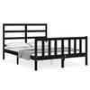 vidaXL Estrutura de cama com cabeceira 140x200 cm madeira maci&ccedil;a preto