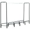 vidaXL Suporte para lenha 240x35x120 cm a&ccedil;o antracite
