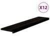 vidaXL Tapetes de escada 12 pcs 120x25x2 cm carvalho castanho-preto