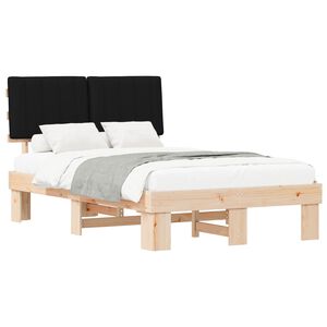 vidaXL Estrutura de Cama com Cabeceira Estofada Preto 120 x 190 cm