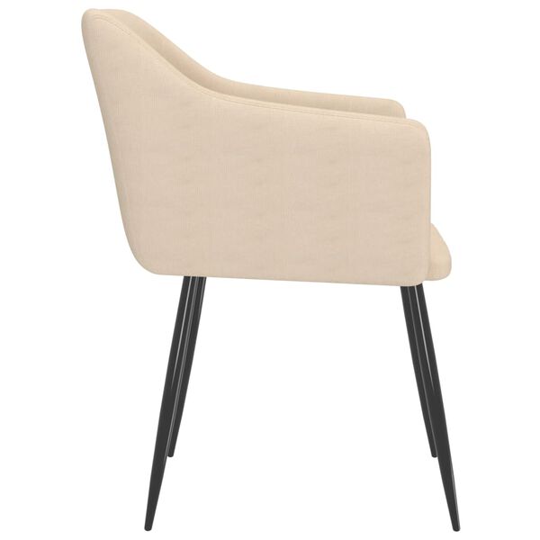 vidaXL Cadeiras de jantar 2 pcs tecido cor creme