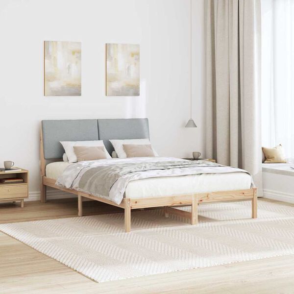 vidaXL Estrutura da cama Marrom e cinza claro 140 x 190 cm