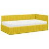 vidaXL Estrutura de Cama de Canto com Colch&atilde;o 2 pcs Amarelo Veludo